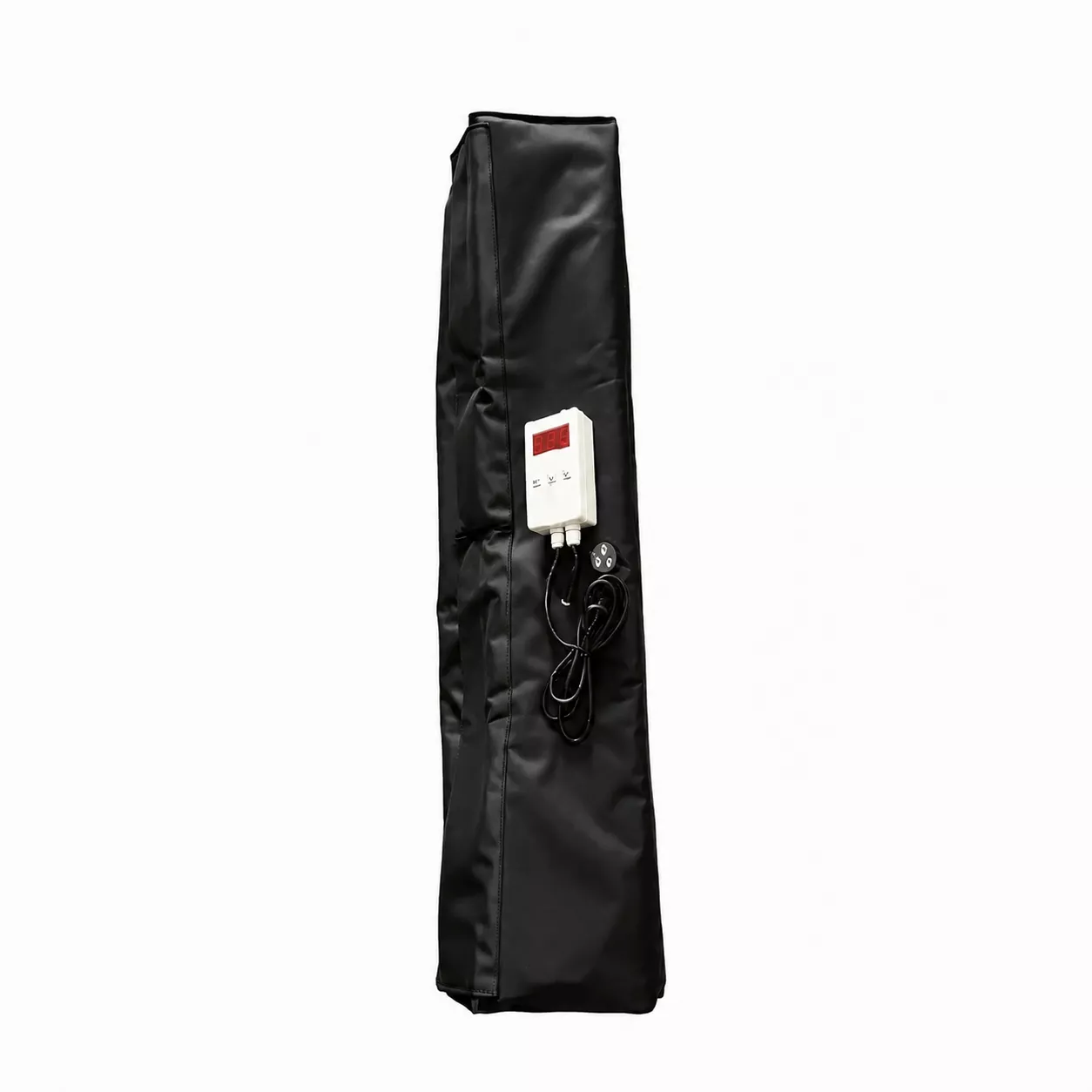 Close product view of a Flex gas cylinder heating jacket surface and fastening construction