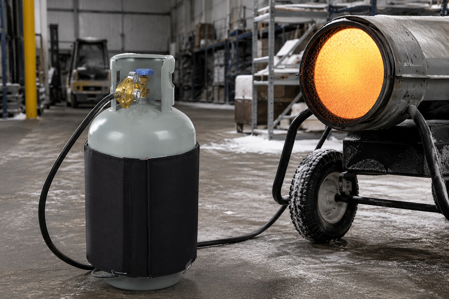 Industrial propane tank heating and insulation applications