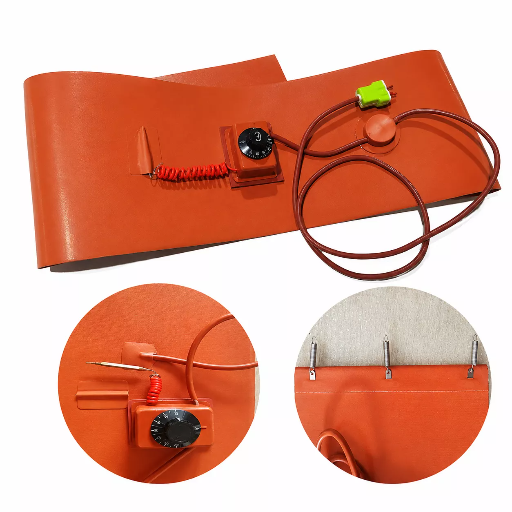 Thermostat enclosure and reverse-side closure hardware, enlarged