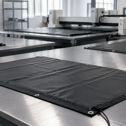 Industrial electric heating blanket custom sizing and packaging