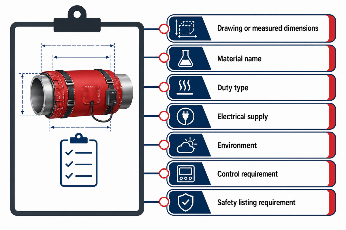 RFQ Spec Sheet: The Fields FlexBlanket Engineers Need Before Quote — Heating Blanket Sizing Guide