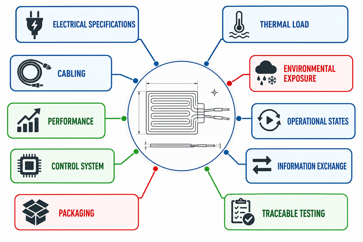 Ten RFQ domains connect heater drawings to system acceptance — SEMI F109