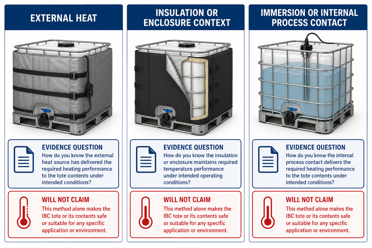External Heat, Insulation, and Immersion Answer Different Evidence Questions — FlexBlanket