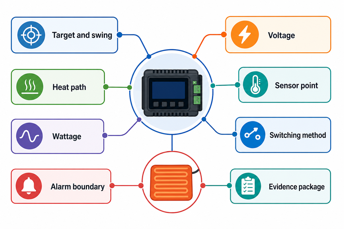 Match Controller Output to Voltage, Current, and Heater Wattage — FlexBlanket