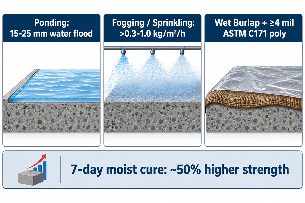 How Do Ponding, Sprinkling, and Wet Coverings Compare for Concrete Slabs?