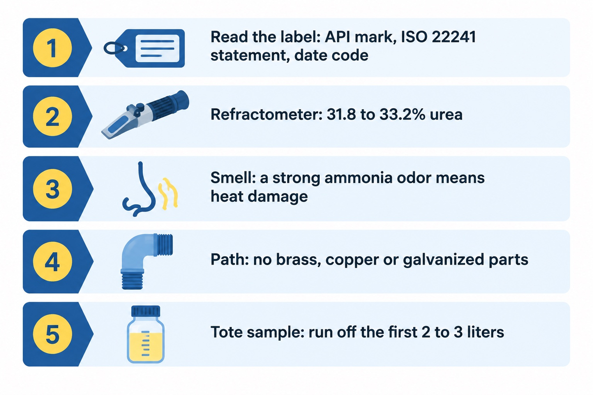 DEF quality: ISO 22241, API certification and a field check — FlexBlanket