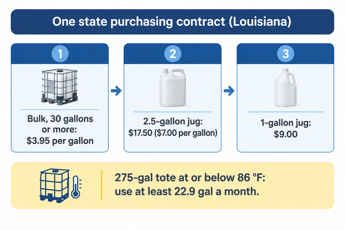 Buying DEF: package sizes, price per gallon and the Shelf-Life-to-Package Matrix — FlexBlanket